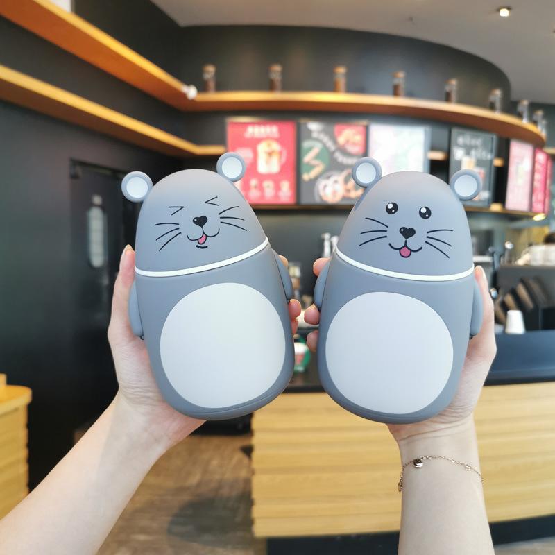korean cartoon cute groundhog annual boiled water double-layer borosilicate glass children student new year gift animal details Picture