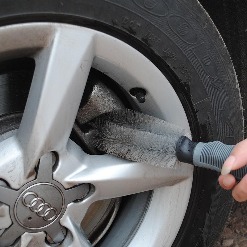 car wheel brush car washing tools tire brush soft fur cleaning small brush car steel ring brush cleaning