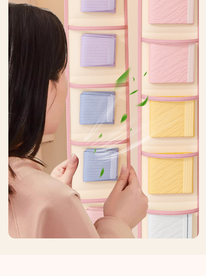 内衣内裤整理袋衣柜悬挂式网兜门后宿舍床边置物袋袜子收纳挂袋详情11