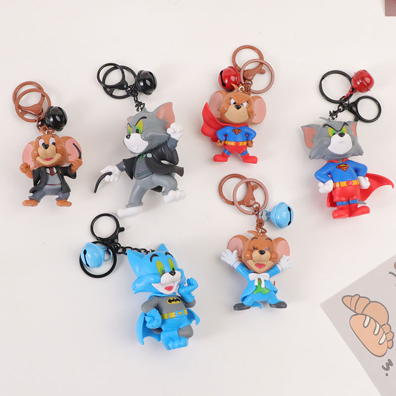 Magician Tom Jerry's cosplay of Superman and Batman figurines, car center console, cake ornaments, blind box details Picture