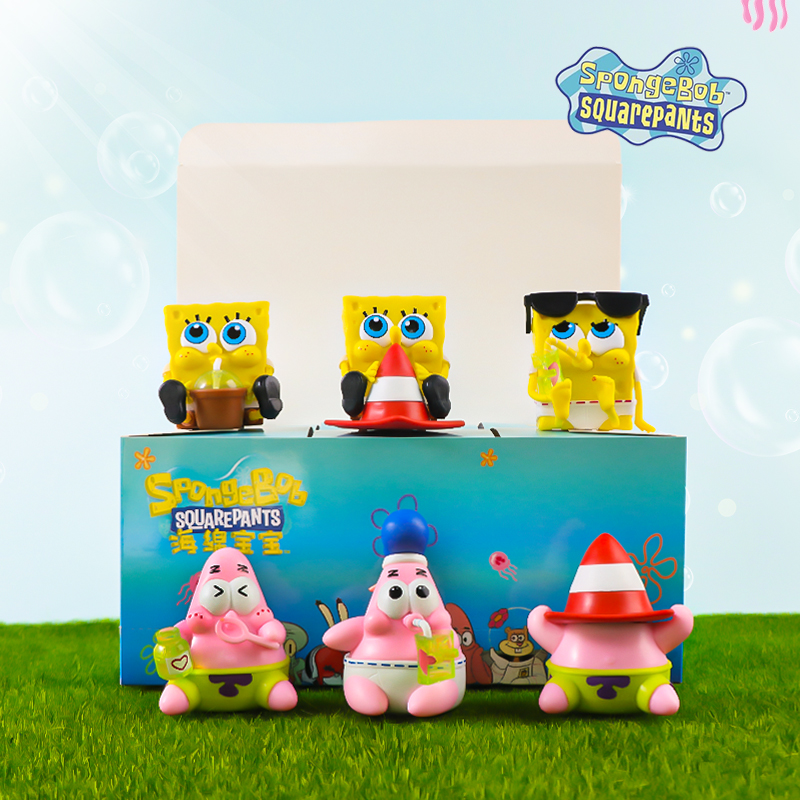 Wholesale of anime blind boxes, yellow sponges, cute pies, big star dolls, bead chains, keychains, table decorations and ornaments