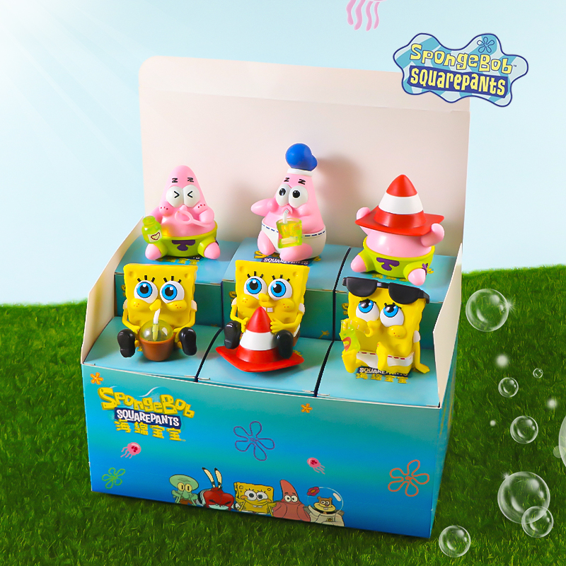 Wholesale of anime blind boxes, yellow sponges, cute pies, big star dolls, bead chains, keychains, table decorations and ornaments Item Picture