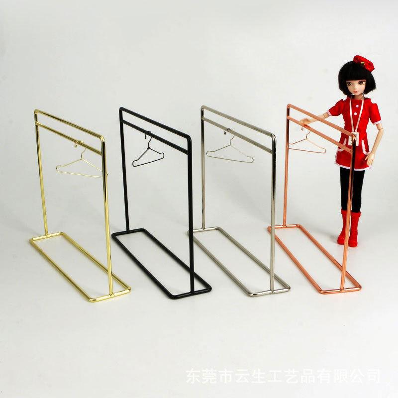 full-size simple iron clothes rack bjd doll toy furniture small cloth hanging clothes iron frame strange high metal wardrobe