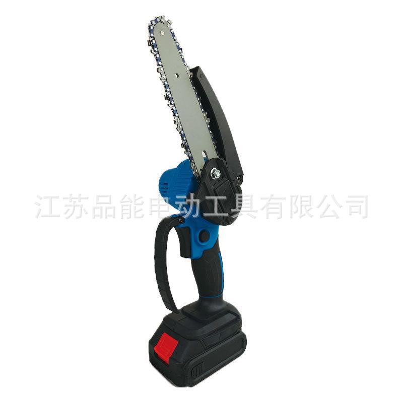 mini handheld electric chain saw rechargeable lithium battery wood cutting saw small household wireless single-handled saw portable chainsaw details Picture
