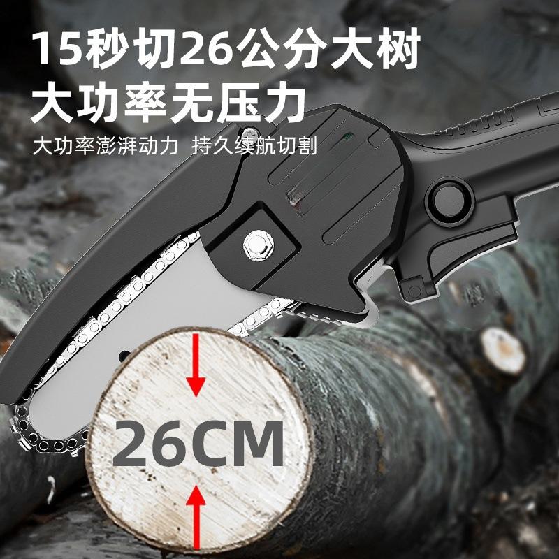 foreign trade exclusive mini chainsaw rechargeable lithium chainsaw single-handled saw handheld wireless cordless chain saw high power details Picture