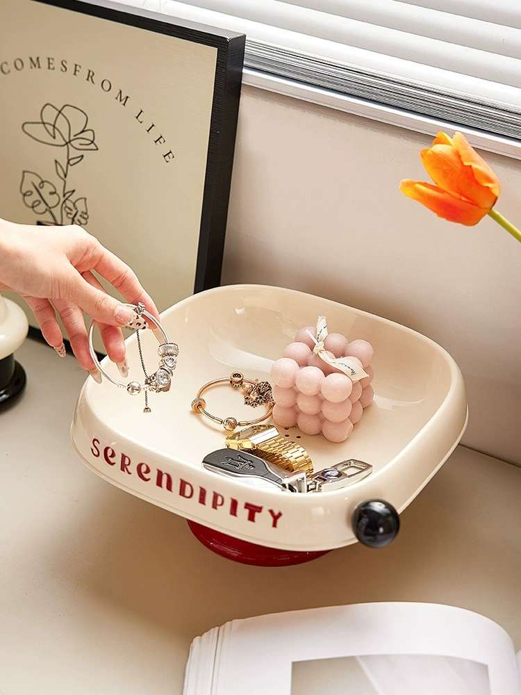 J06-6952 Fruit tray living room coffee table snack tray new French light luxury exquisite candy tray details Picture