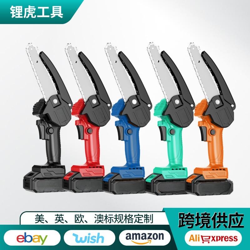 foreign trade exclusive mini chainsaw rechargeable lithium chainsaw single-handled saw handheld wireless cordless chain saw high power full figure