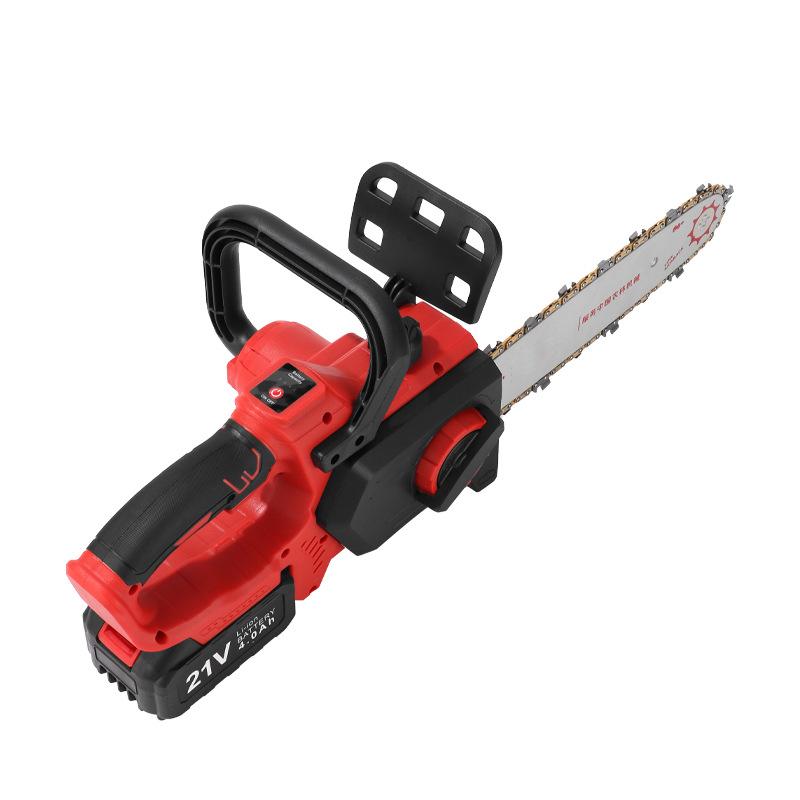 handheld portable lithium chainsaw lithium battery 12-inch front gear braking plate rechargeable chainsaw garden logging electric saw Item Picture