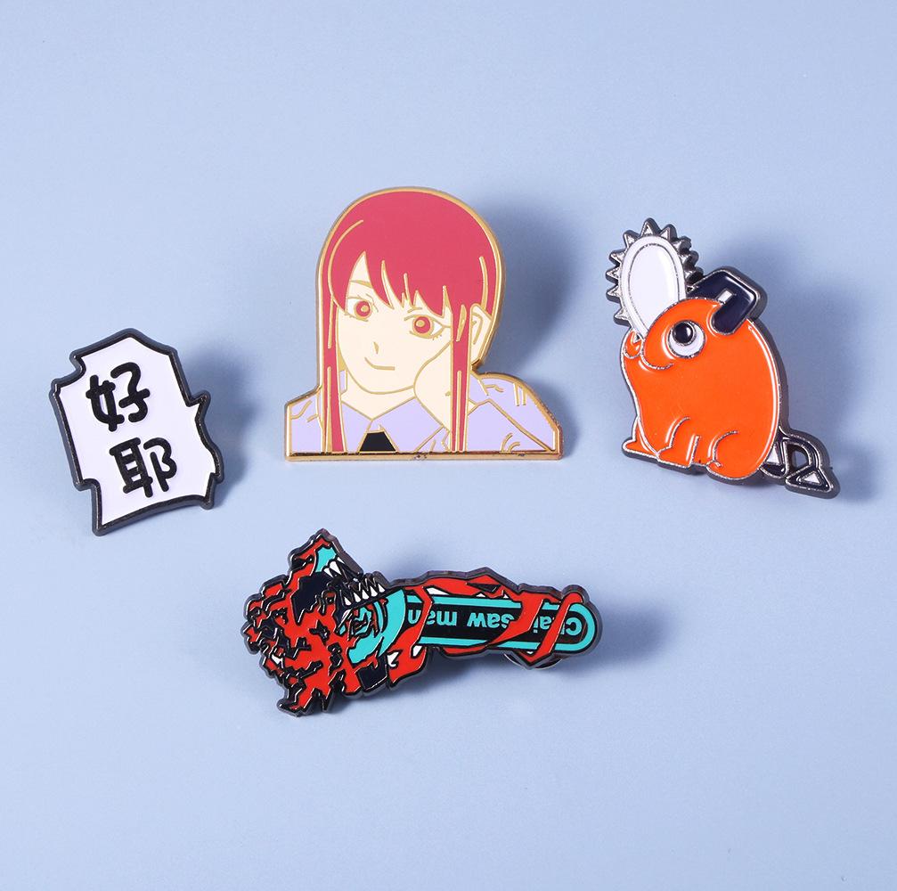 anime peripheral chain saw man qiqi tamachima brooch chainsaw man haoye metal badge pin Application Scenario