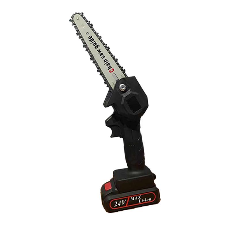 mini 6-inch electric chain saw rechargeable electric saw logging tree cutting household small handheld portable lithium chainsaw Item Picture