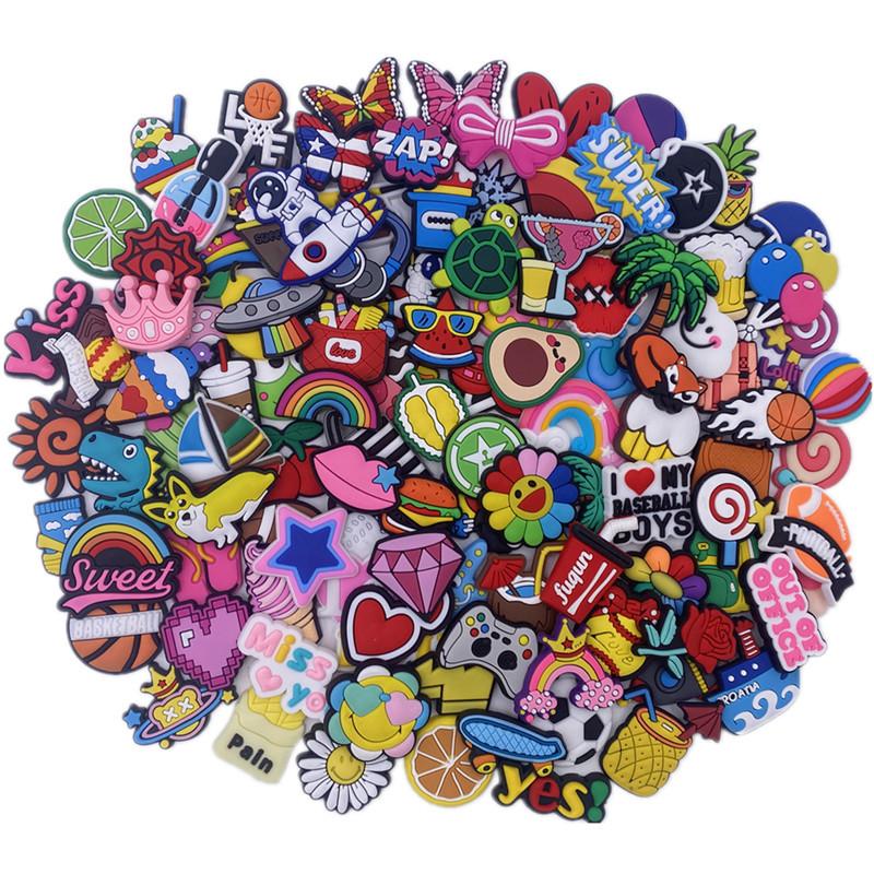 hole shoes accessories shoe ornament 100 non-repeated cartoon shoe buckle accessories shoe ornament diy decorative accessories croc buckle