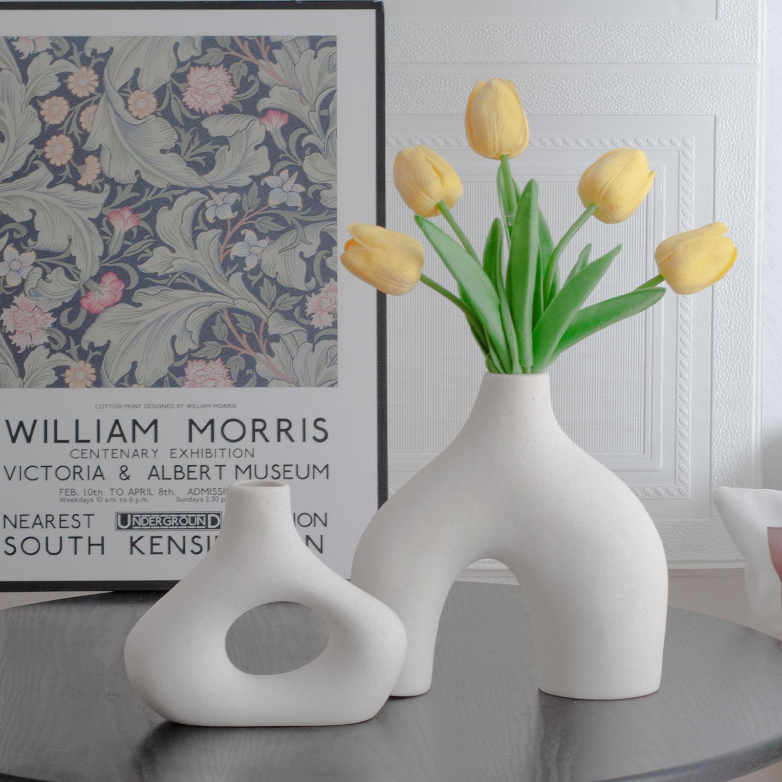 ceramic vase set vase ceramic white ceramic vase decoration simple flower container home cross-border ceramic