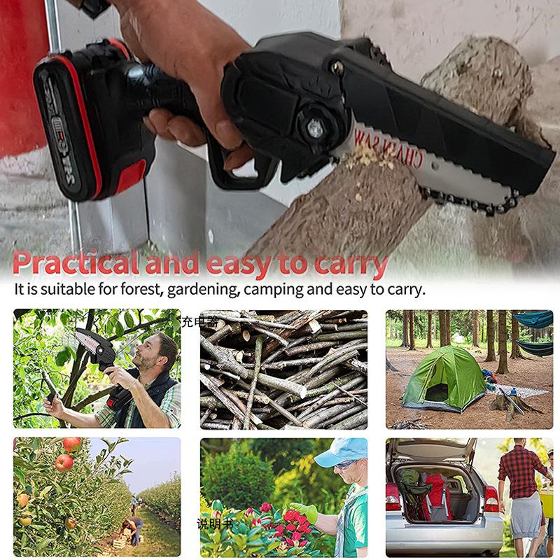 cross-border mini saw portable chainsaw pruning saw rechargeable small chainsaw single-hand chainsaw garden chainsaw details Picture