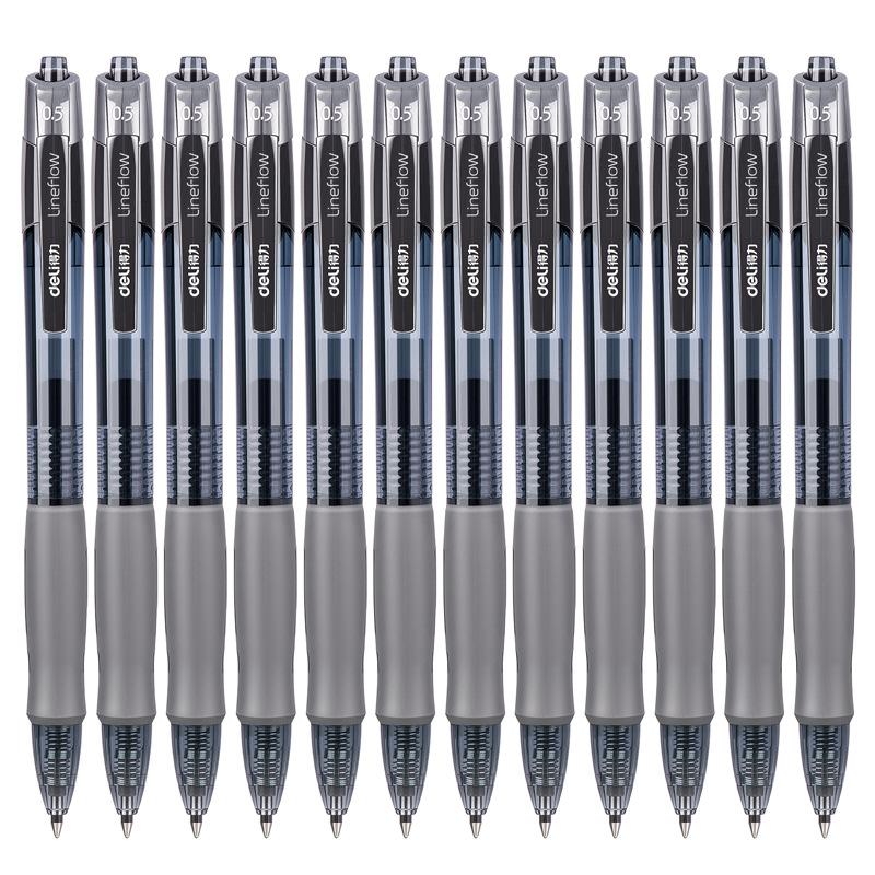 deli s08 press gel pen 0.5 bullet pen gel pen office stationery press signature pressing pen ball pen Item Picture