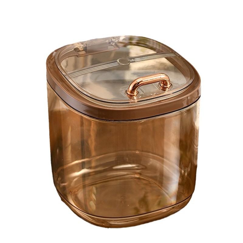 W74-WM-8851 Mini Desktop Trash can, cream-style bedroom bedside waste paper bin, InS-style light Luxury trash can details Picture