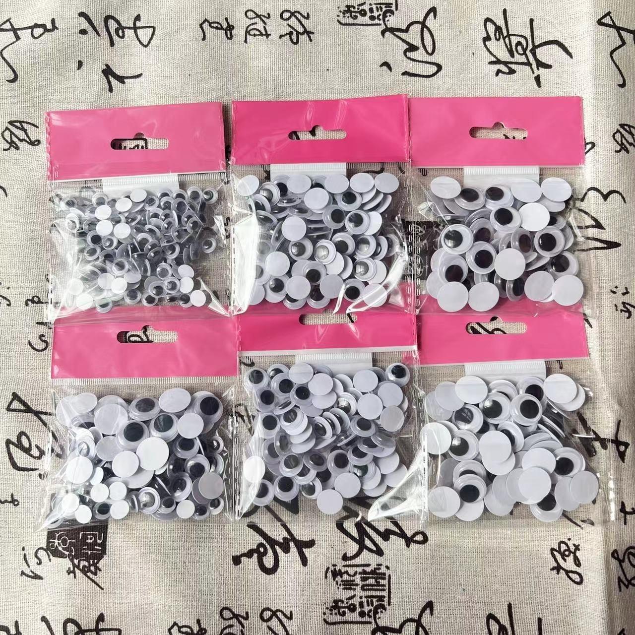 children handmade material pouch animal eyeglasses fittings diy with adhesive tape black and white eye lashes eyeglasses fittings details Picture
