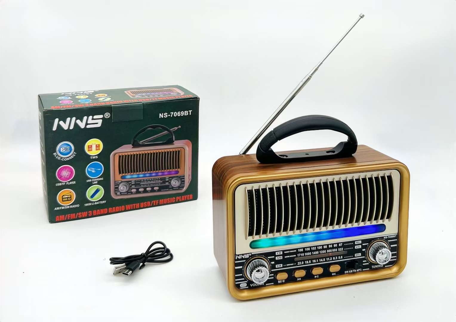 收音机蓝牙USB收音机老人复古小型收音机详情图3