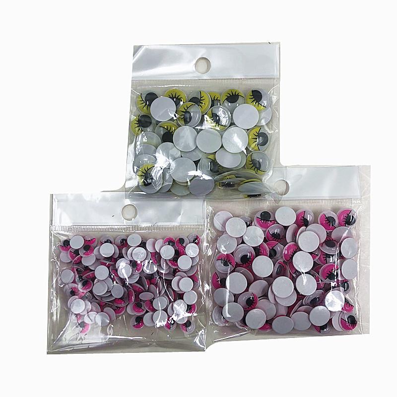 children handmade material pouch animal eyeglasses fittings diy with adhesive tape black and white eye lashes eyeglasses fittings Item Picture