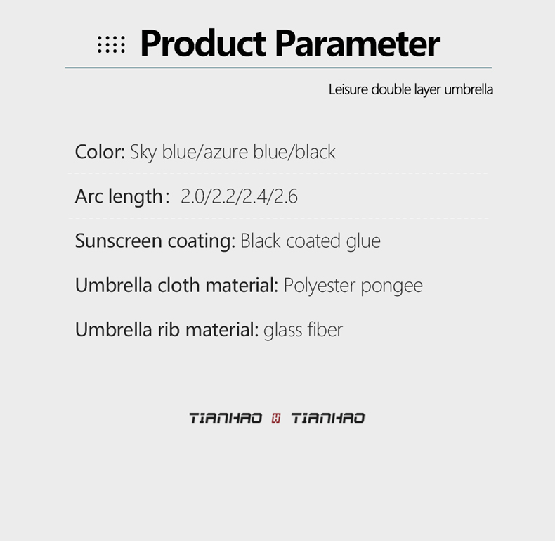 Outdoor Umbrella - poly pongee / Black Coating - Spring Tilt详情9