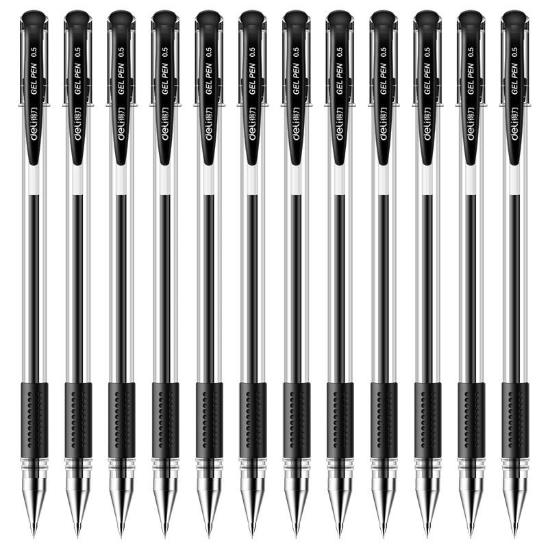 deli 6600es beads gel pen office signature quick-drying red and black carbon water-based paint pen office supplies wholesale Item Picture