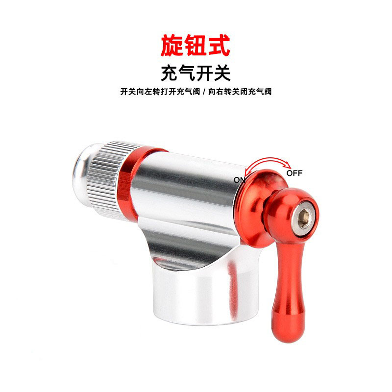 PC005 Emergency air pump, an aluminum alloy bicycle air pump mini, comes with a threaded CO2 carbon dioxide quick inflation head pic 6