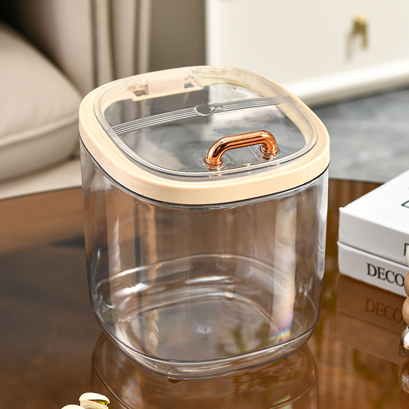 W74-WM-8851 Mini Desktop Trash can, cream-style bedroom bedside waste paper bin, InS-style light Luxury trash can detail image 13