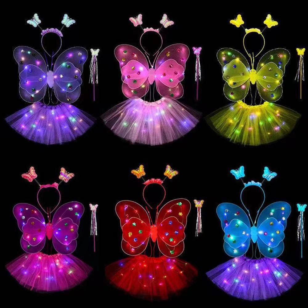 new light-emitting butterfly wings 20 lights children's toy holiday gift children fairy wand princess wings set