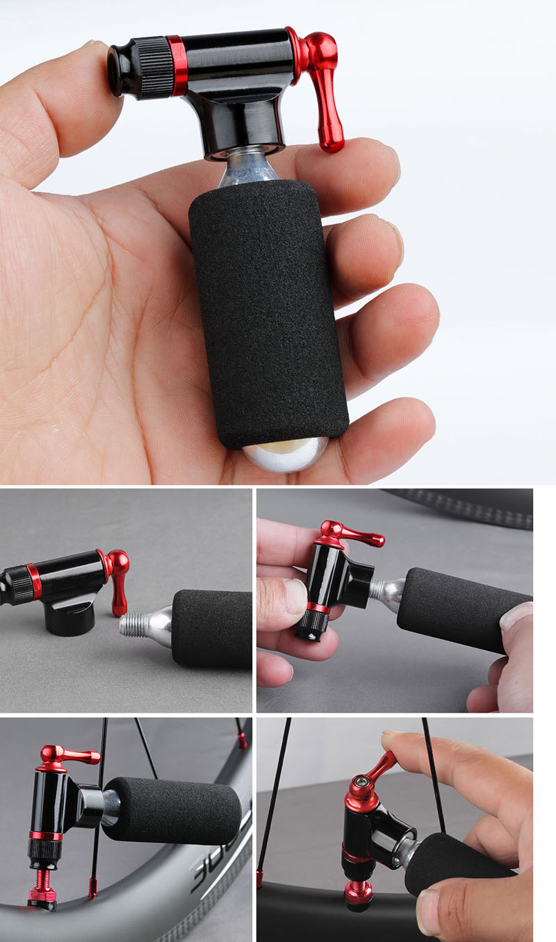 PC005 Emergency air pump, an aluminum alloy bicycle air pump mini, comes with a threaded CO2 carbon dioxide quick inflation head pic 13
