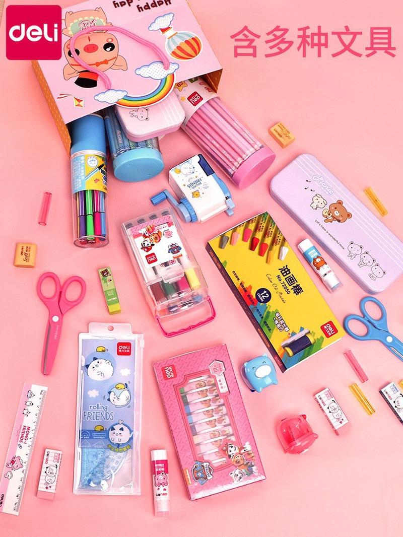 deli school stationery set kindergarten children christmas gift wholesale school supplies pupil prize details Picture