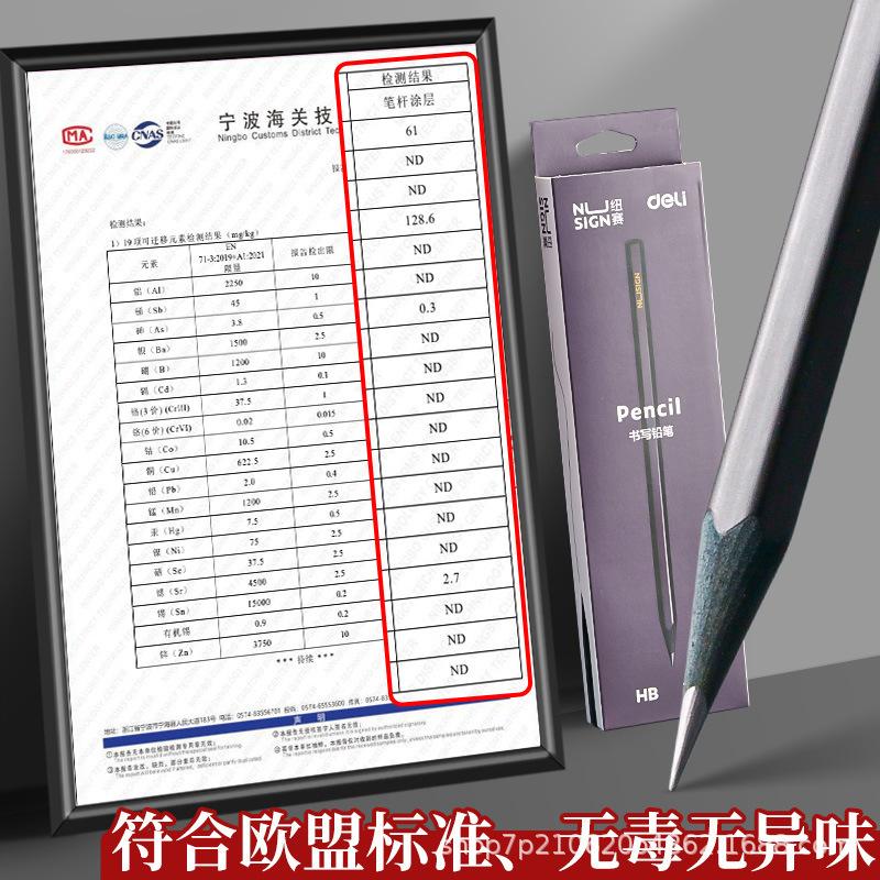 deli stationery neusai high end black wood pencil ns722 graphite 2b/hb six angle rod examination art sketch 10 pieces Application Scenario