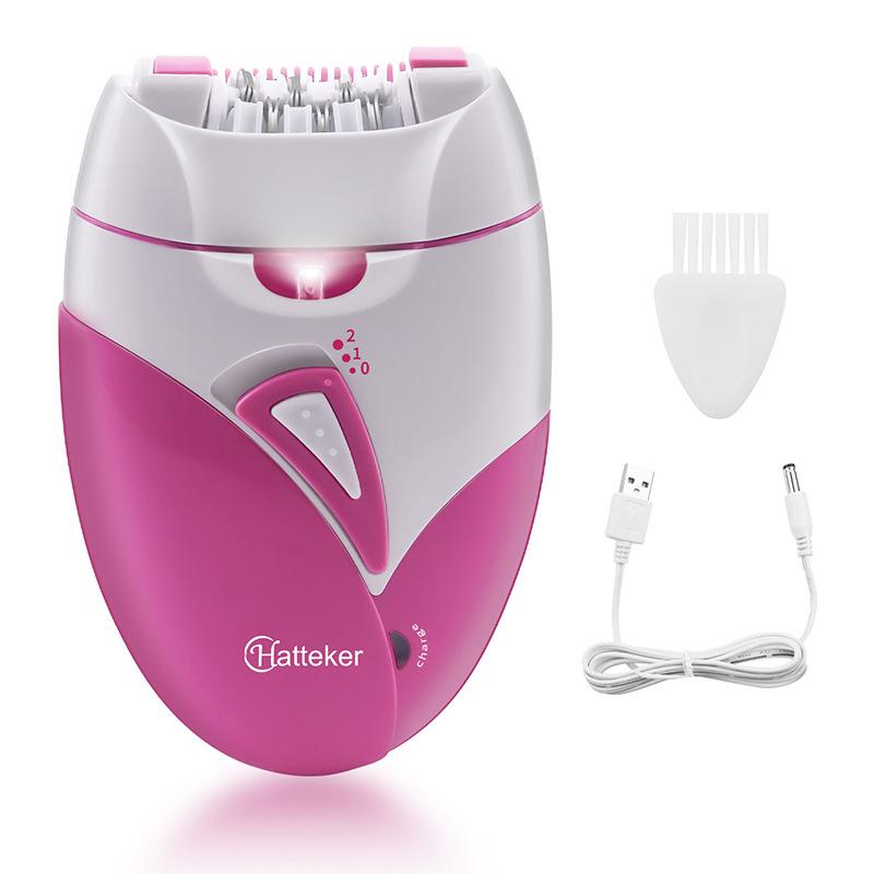 hatteker electric epilator clip wheeled men and women lady shaver usb rechargeable with light hair removal device cross-border