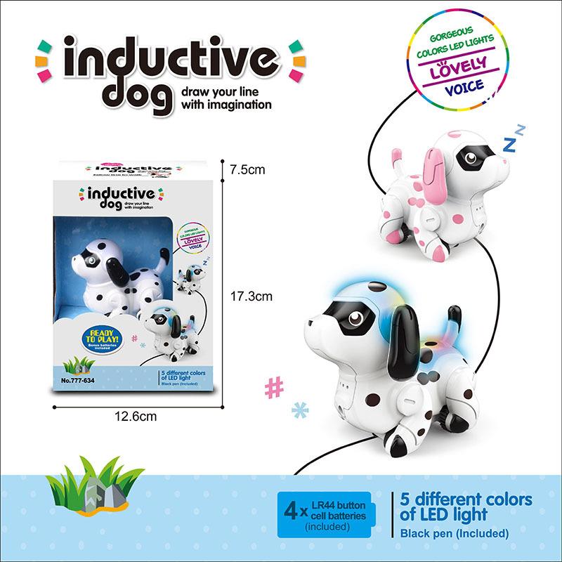 new wholesale cross-border hot selling scribing induction dog automatic induction road recognition robot pet dog children's toy
