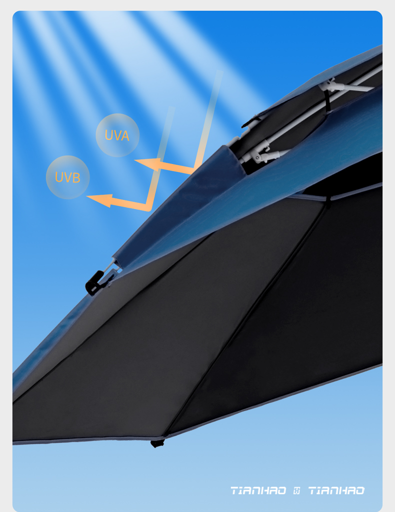 Outdoor Umbrella - poly pongee / Black Coating - Spring Tilt详情3