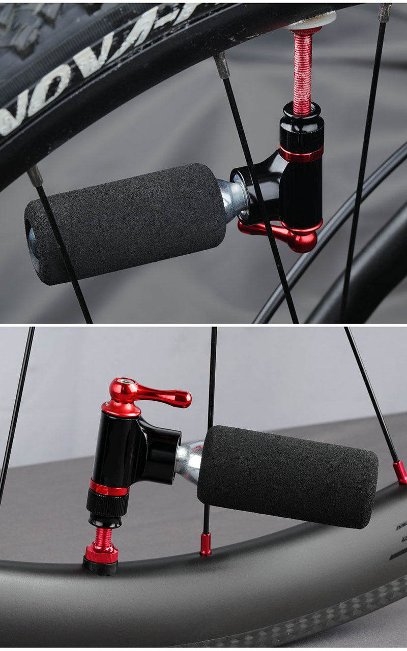 PC005 Emergency air pump, an aluminum alloy bicycle air pump mini, comes with a threaded CO2 carbon dioxide quick inflation head pic 14