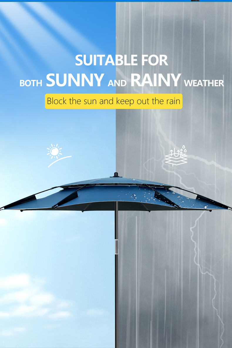 Outdoor Umbrella - poly pongee / Black Coating - Spring Tilt详情5