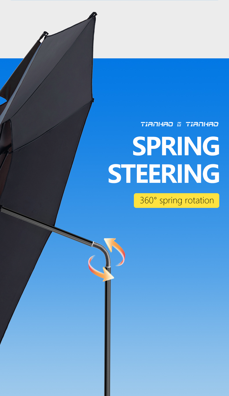 Outdoor Umbrella - poly pongee / Black Coating - Spring Tilt详情4