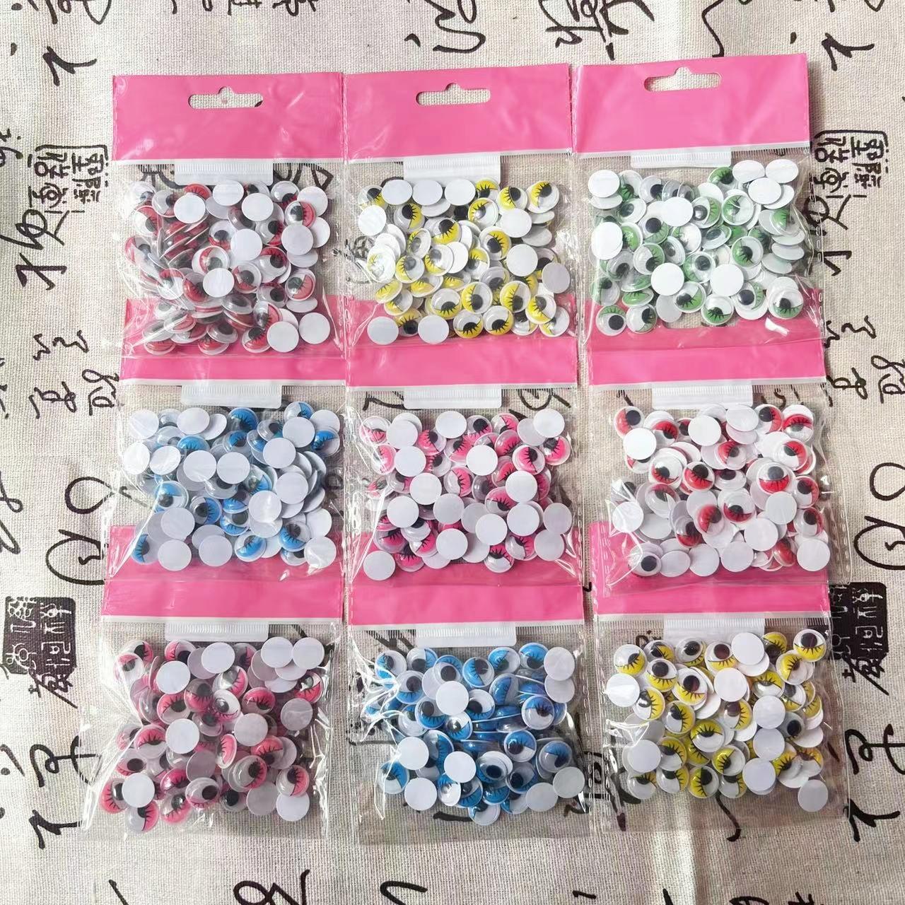 children handmade material pouch animal eyeglasses fittings diy with adhesive tape black and white eye lashes eyeglasses fittings full figure