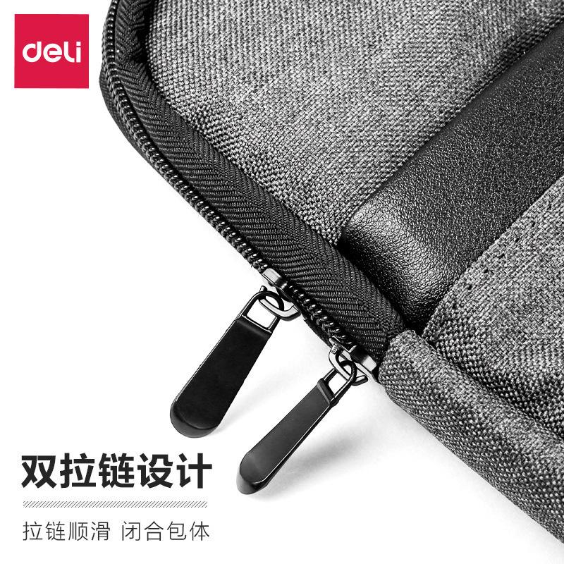 deli deli briefcase portable briefcase men's business professional canvas bag men's material zipper bag office meeting Specification drawing