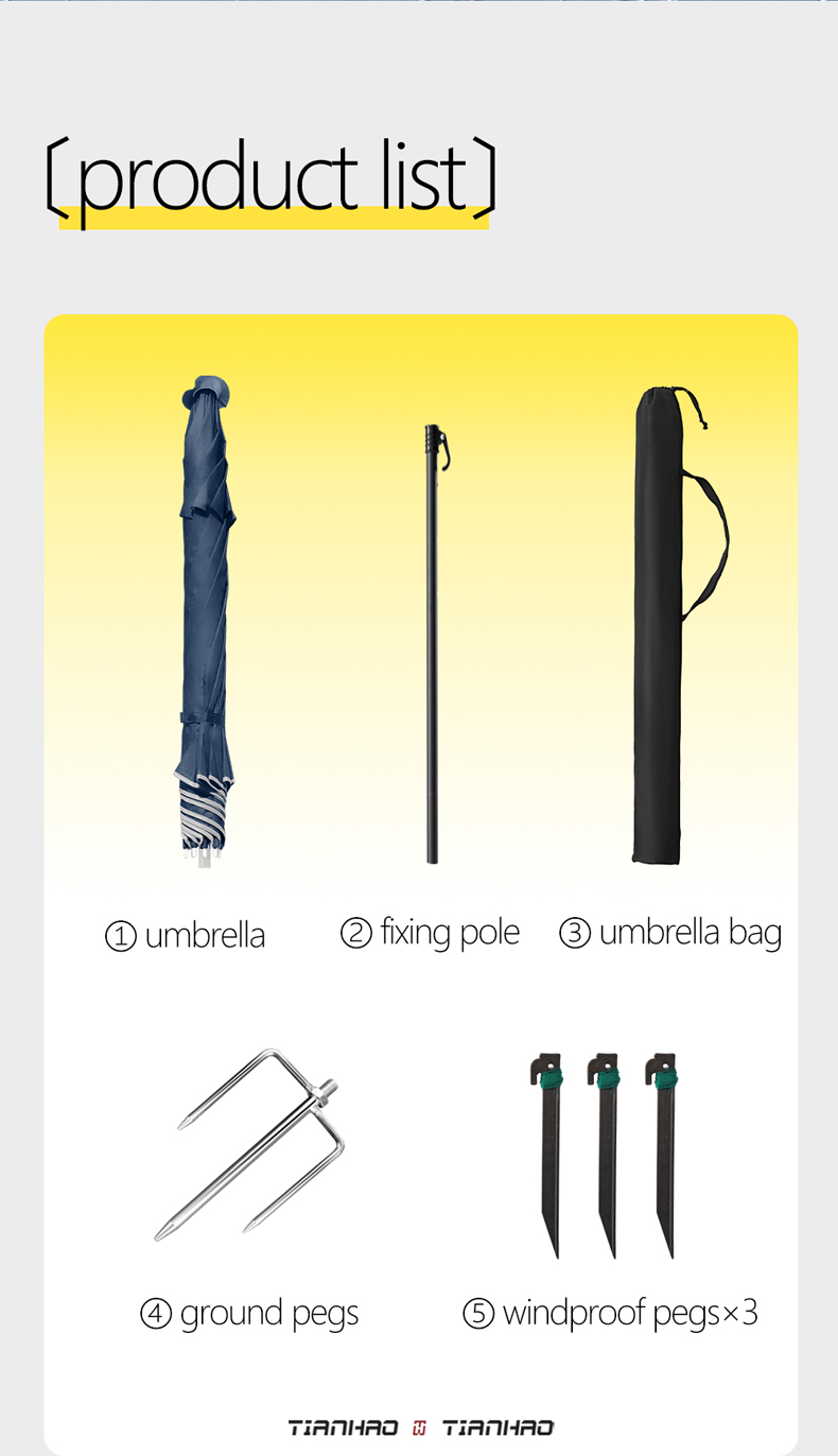 Outdoor Umbrella - poly pongee / Black Coating - Spring Tilt详情7
