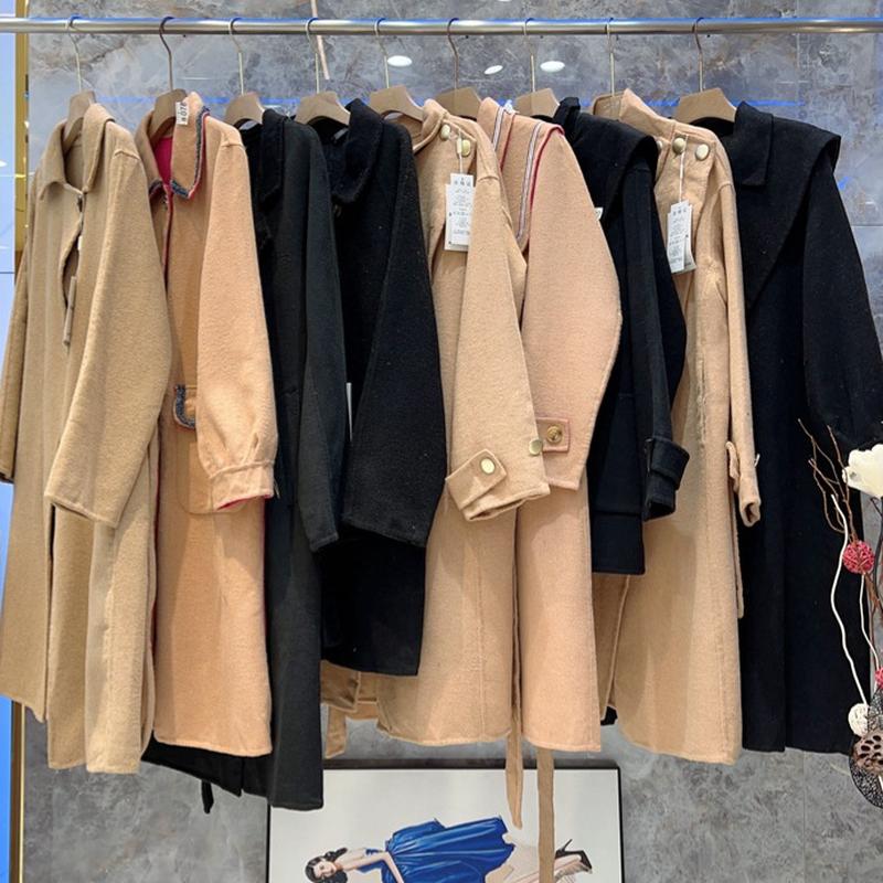 Guangzhou Thirteen Rows Winter New Double-Sided Wool Overcoat Women's High-Grade Woolen Coat Women's Clothing Processing Customization