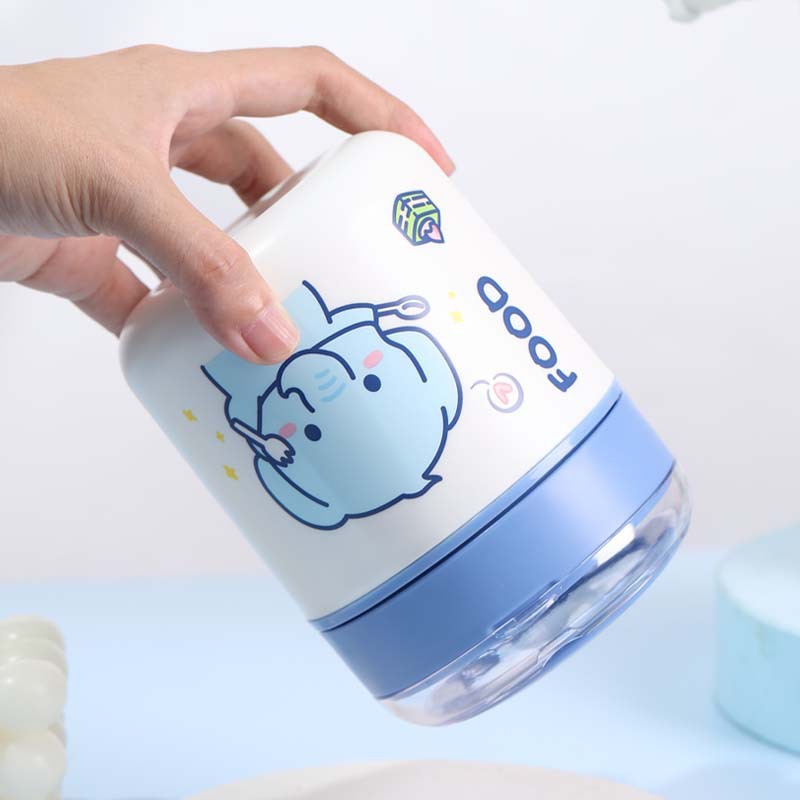 S42-6742 Oatmeal breakfast soup cup 304 stainless steel milk cup portable cute cup with spoon for students details Picture