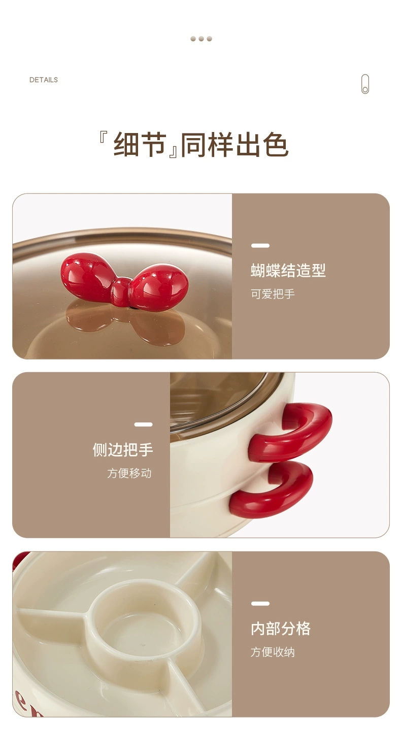 J06-6954-1 A layer of uncovered creative bow dry fruit tray household divided candy box set fruit tray Item Picture