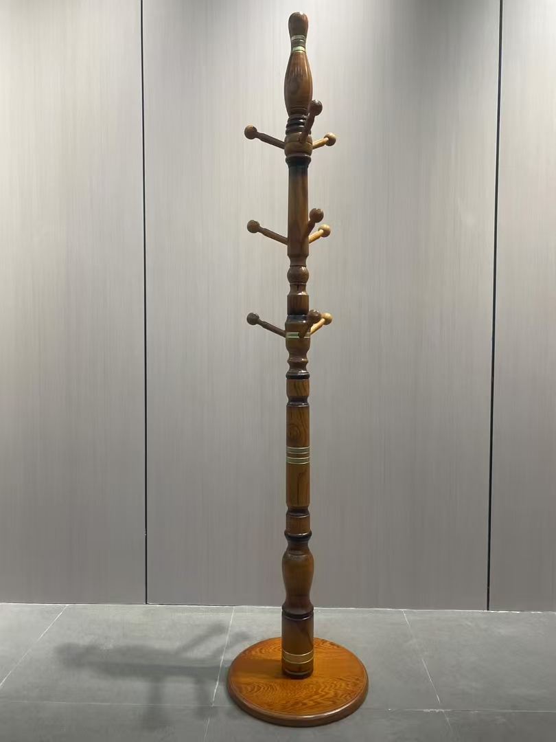 实木衣帽架加粗落地衣服架立式客厅挂衣架落地卧室家用挂衣架收纳细节图