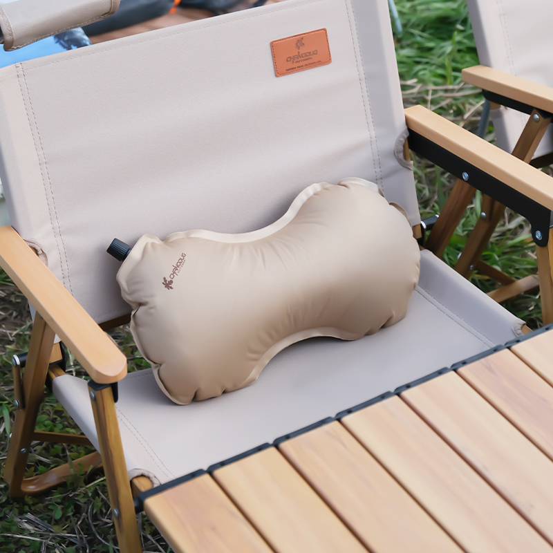 CHANODUG/ ChanoDUG outdoor self-inflating sponge pad with built-in high resilience sponge inflatable pillow, car headrest, office lumbar support details Picture