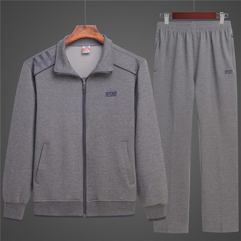 spring new exercise outfit men's two-piece spring and autumn clothing middle-aged casual dad wear middle-aged and elderly gym clothes
