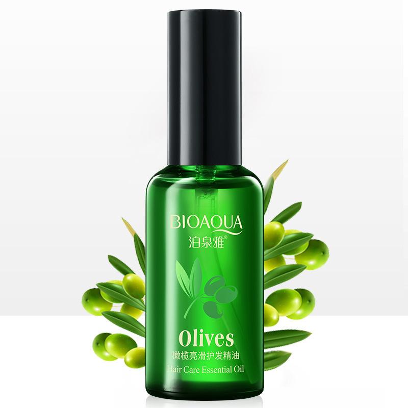 Bioaqua Olive Disposable Hair Care Essential Oil Dyeing and Perming Roll Straight Hair Conditioner Film Dry Dry Manic Split Hair Oil details Picture