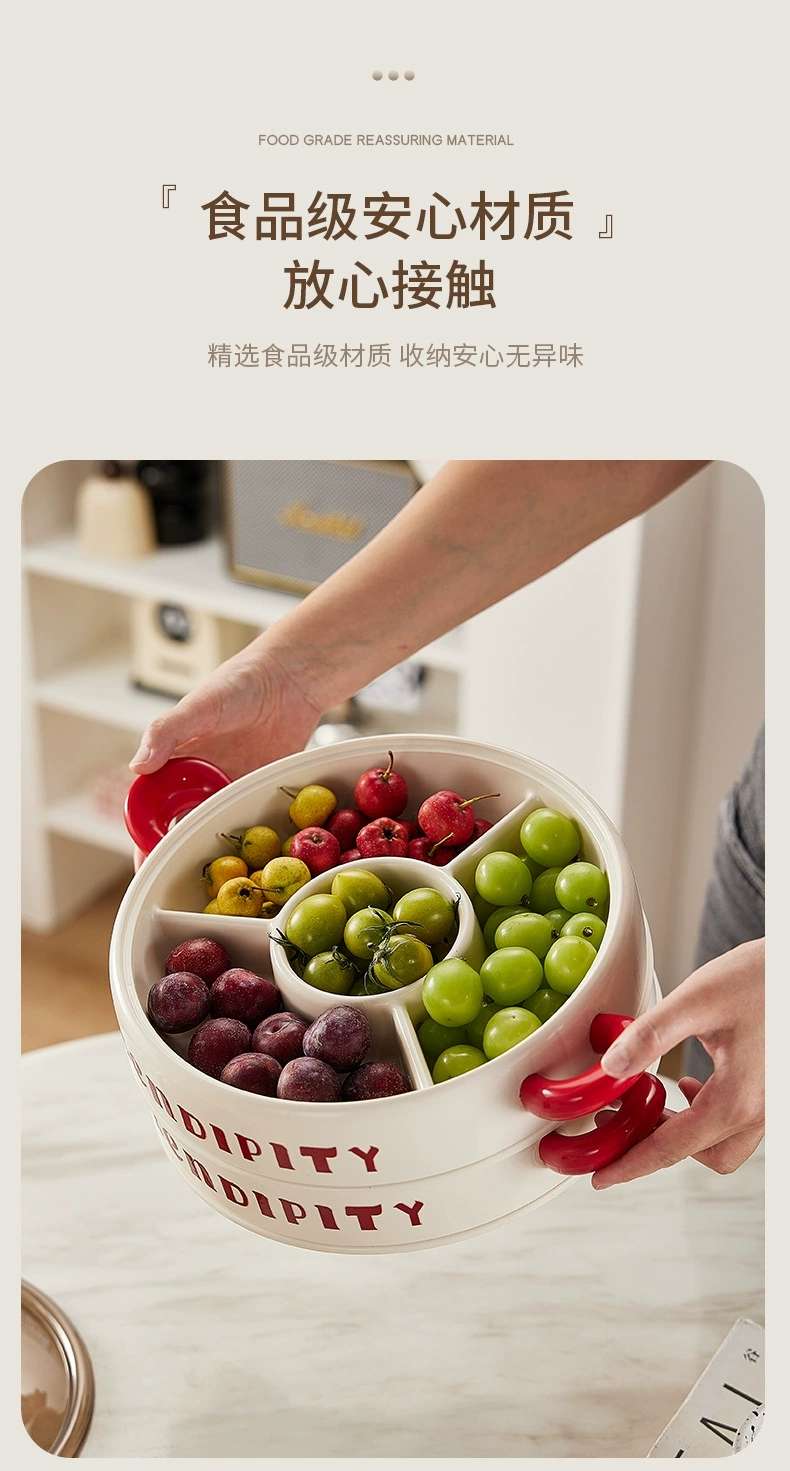 J06-6954-1 A layer of uncovered creative bow dry fruit tray household divided candy box set fruit tray undefined