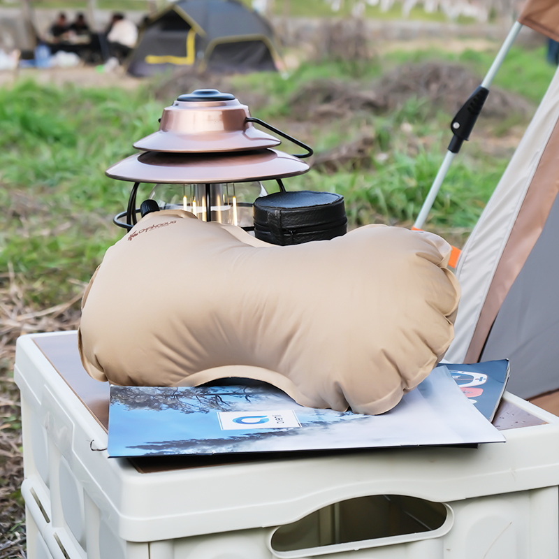 CHANODUG/ ChanoDUG outdoor self-inflating sponge pad with built-in high resilience sponge inflatable pillow, car headrest, office lumbar support Specification image