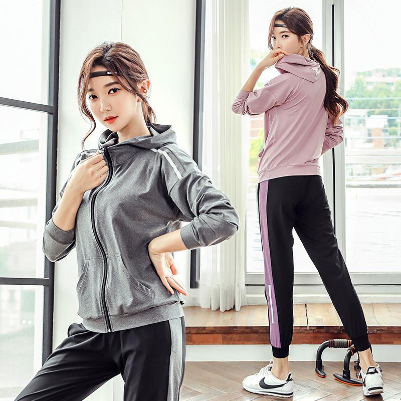 spring leisure workout exercise outfit women's large size slimming outdoor running training gym quick drying clothes yoga clothes