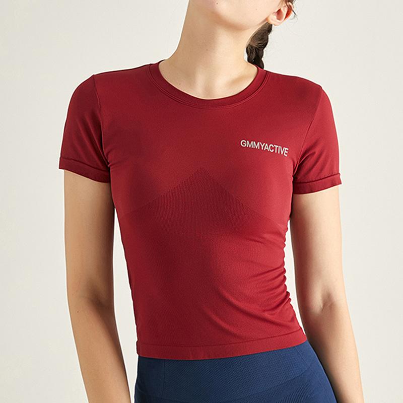 Sports Short Sleeve Women's Quick-Drying Tight Yoga Jacket Gym Running Training T-shirt Fitness Clothes Yoga Clothes